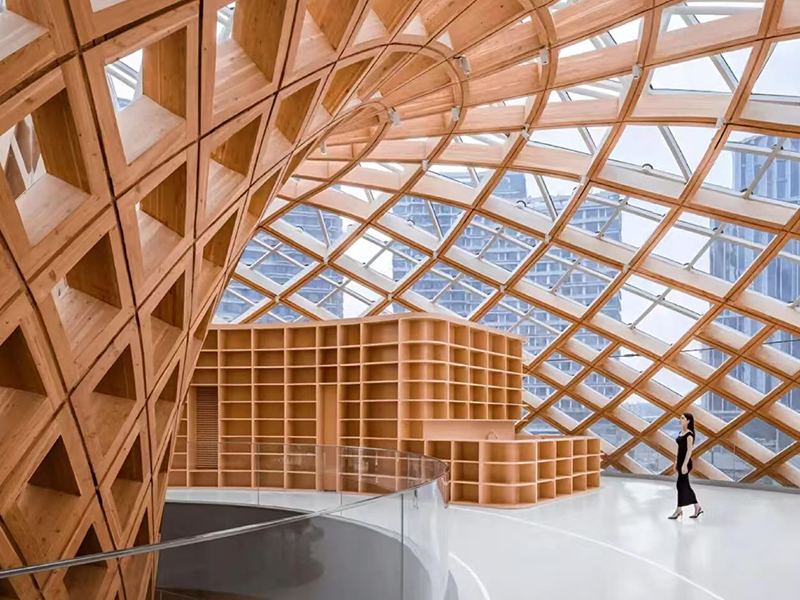 Panneau décoratif en bois laminé collé incurvé